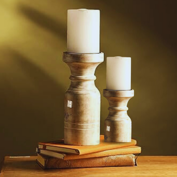 Nyla Antique White Candle Holder