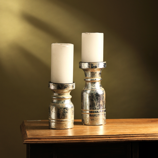 Nyla Silver Candle Holder