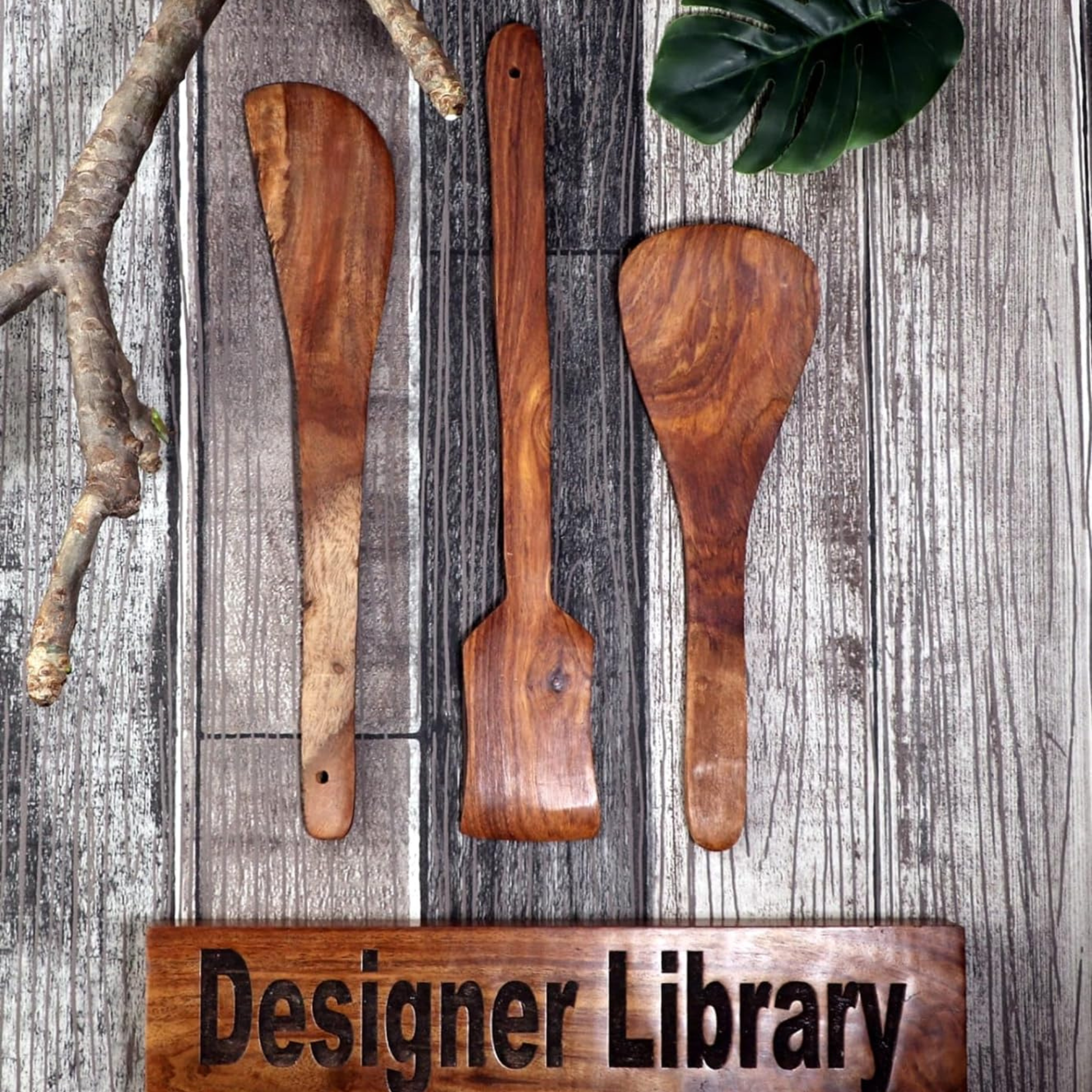 Monica Sheesham Wood Spoon Set