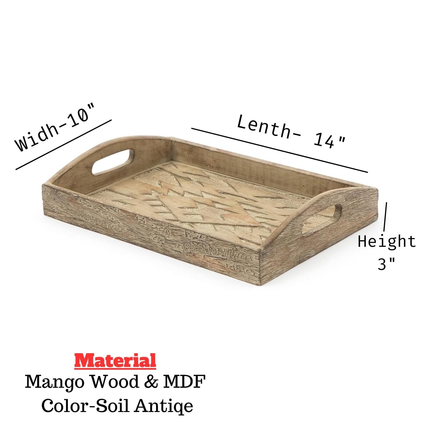 Tribal Carved Decorative Serving Tray