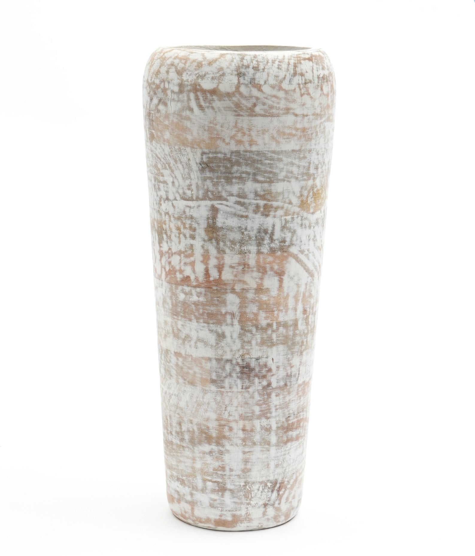 Ivory Handmade Wooden Flower Vase