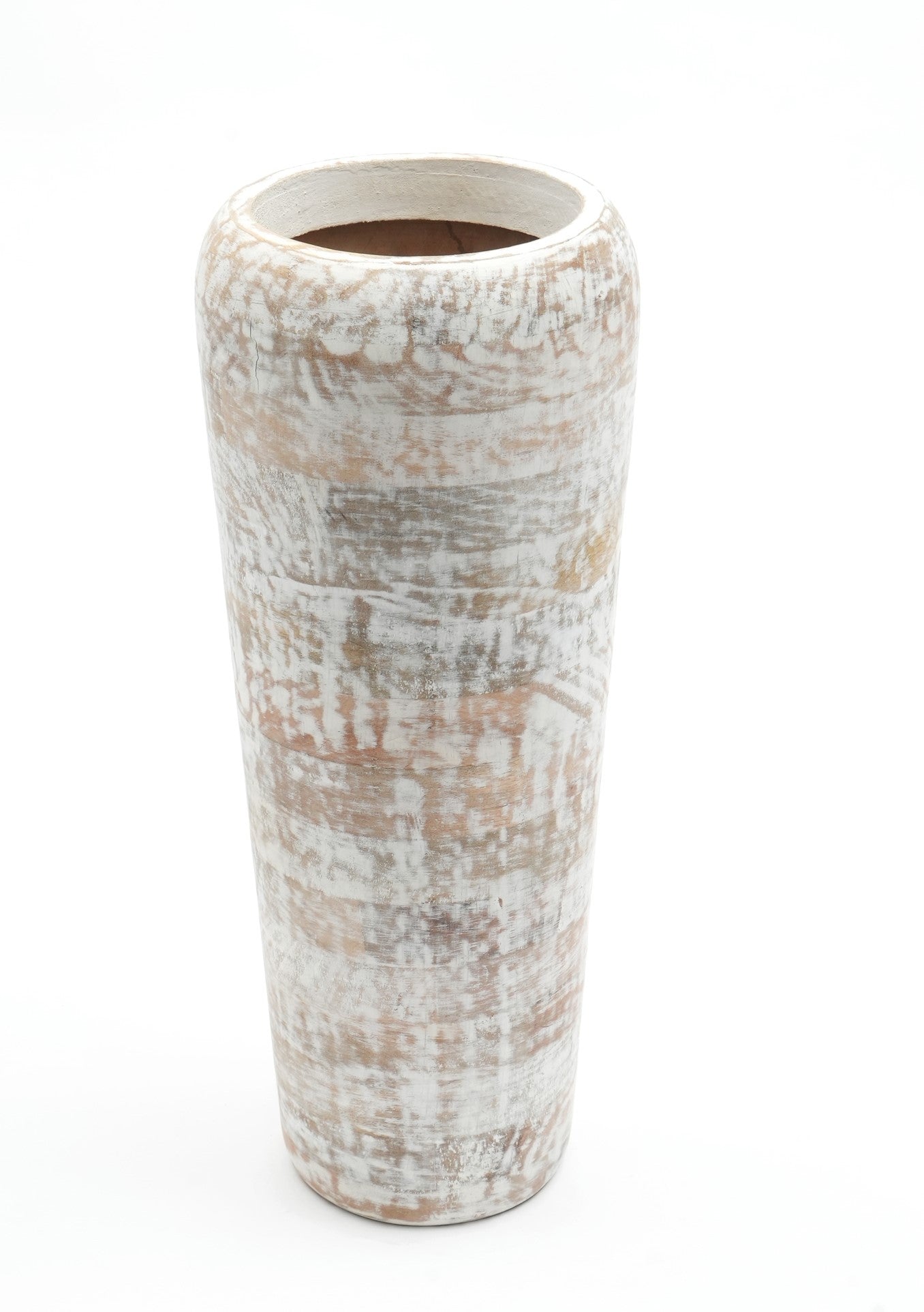 Ivory Handmade Wooden Flower Vase