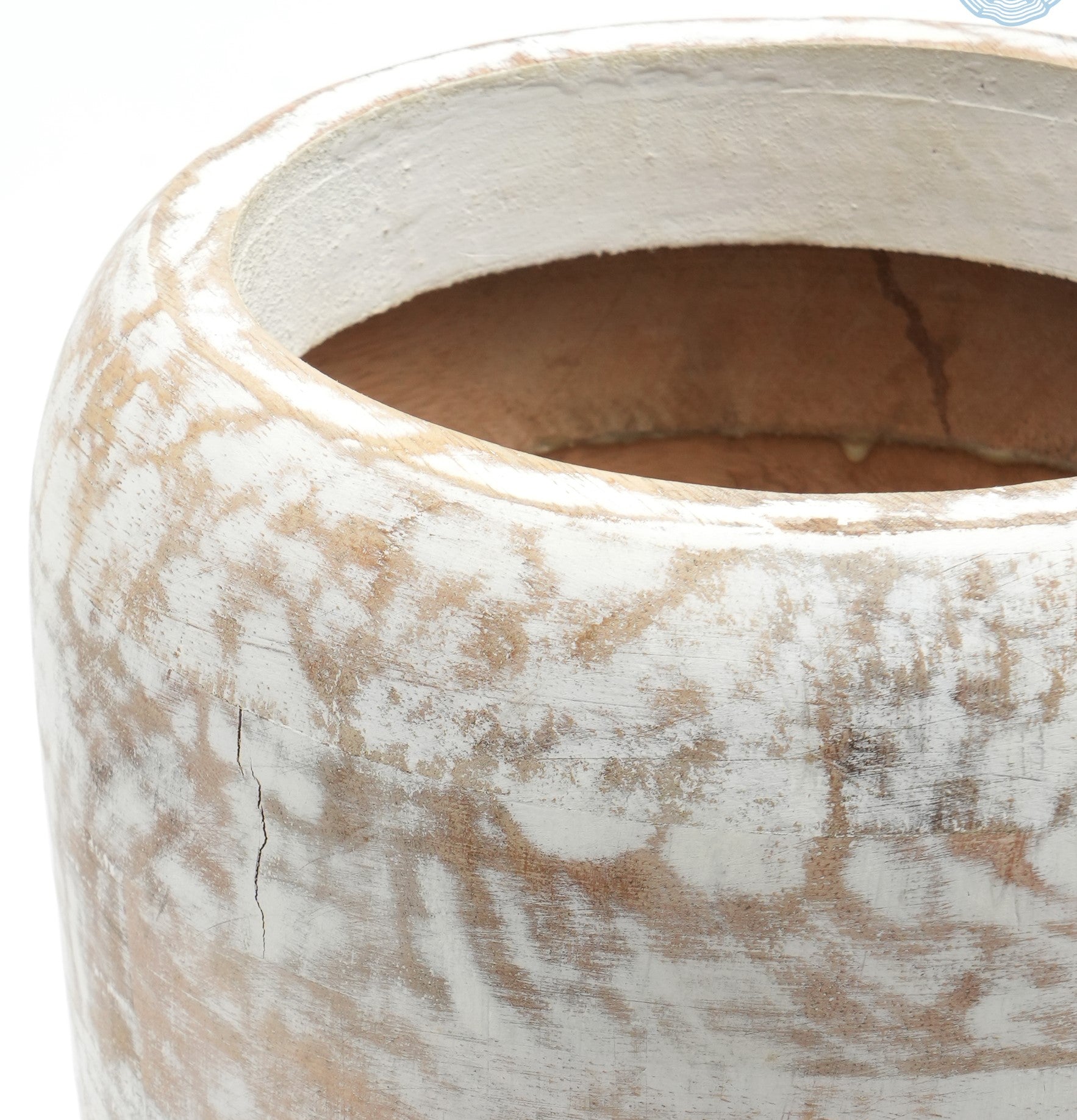 Ivory Handmade Wooden Flower Vase