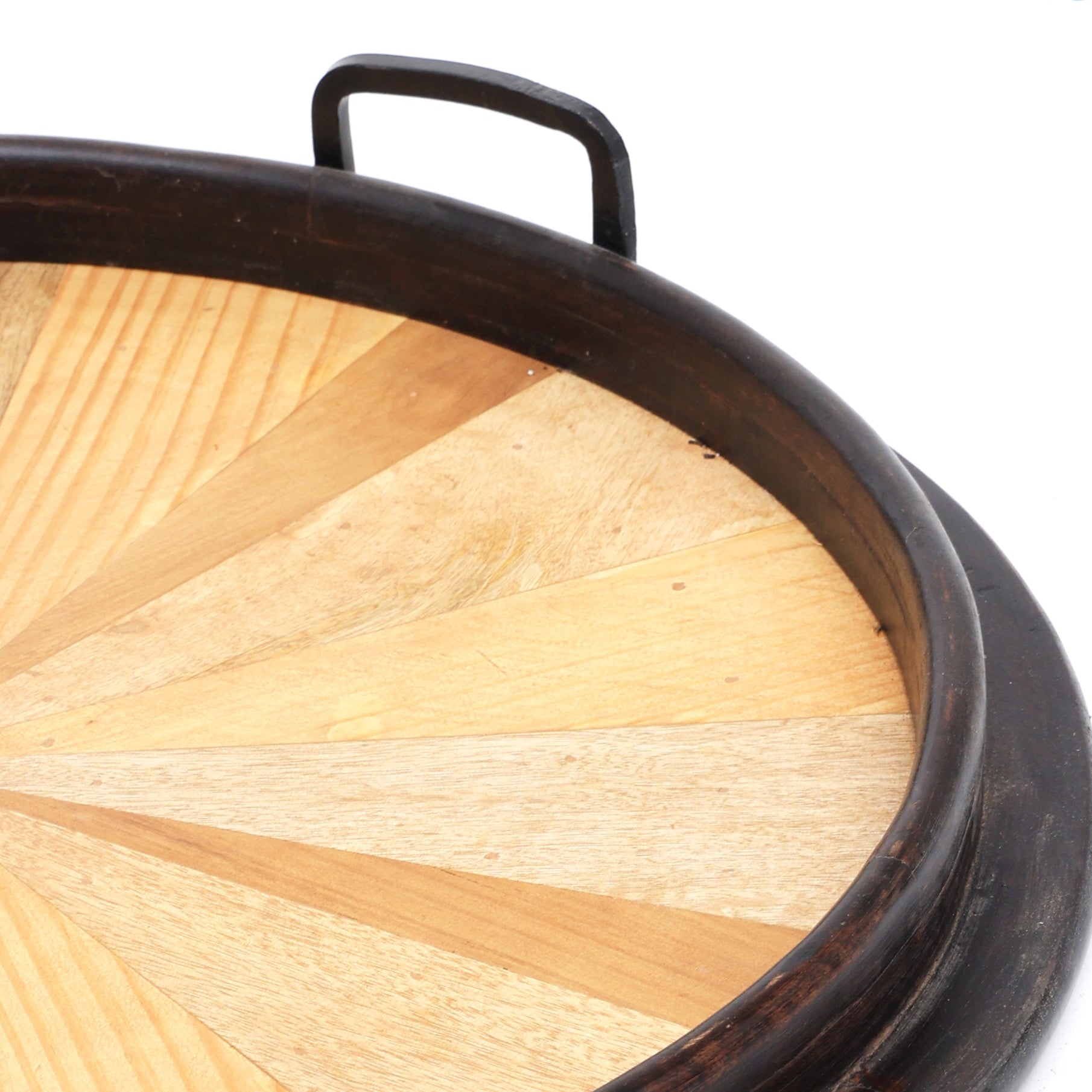 Nori Wooden Round tray With handle