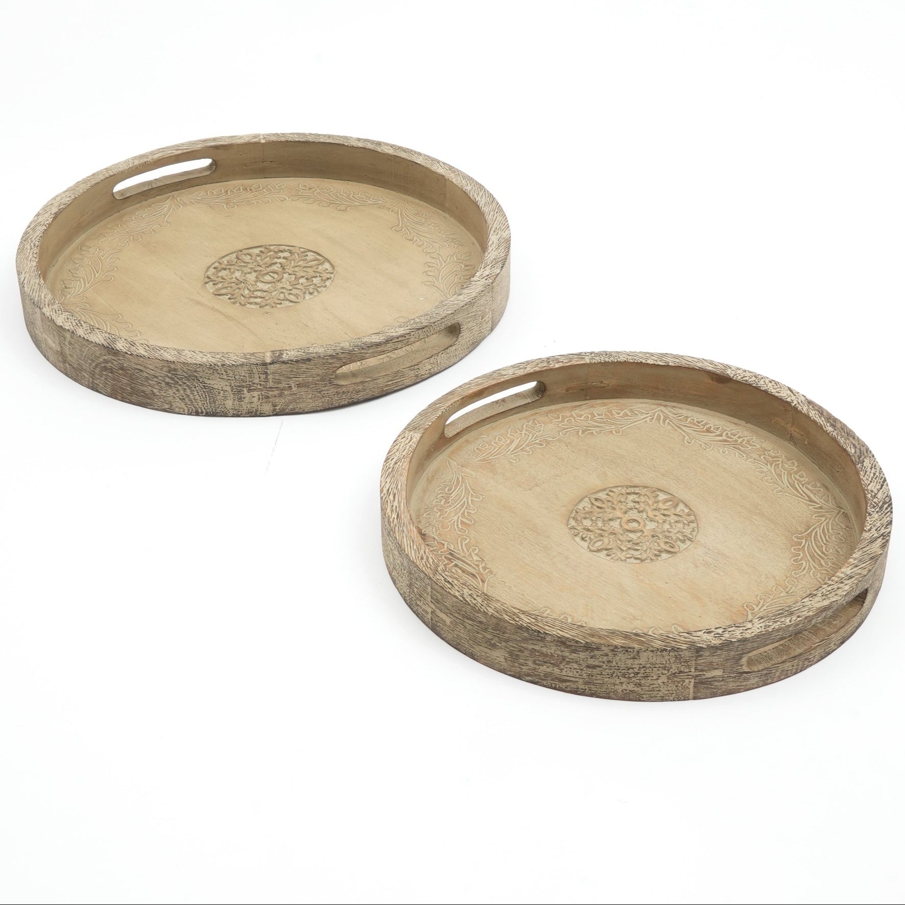 Anmol Carved tray Pack of 2