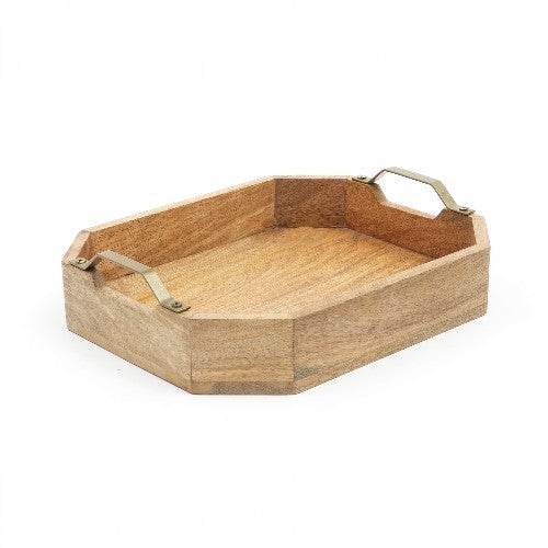 Octane Handmade Wooden Serving Trays with Iron Handles