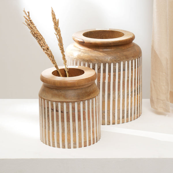 Saskia Wooden Vase