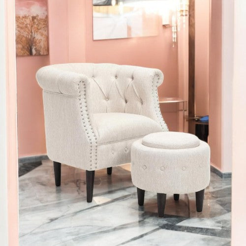 Nicole Accent Chair with Ottoman