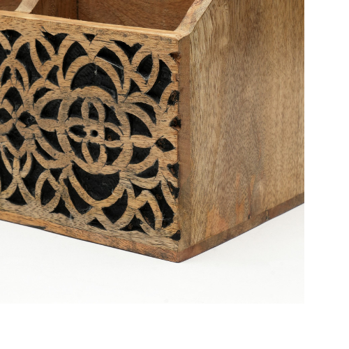 Hand Carved Table Magazine Stand