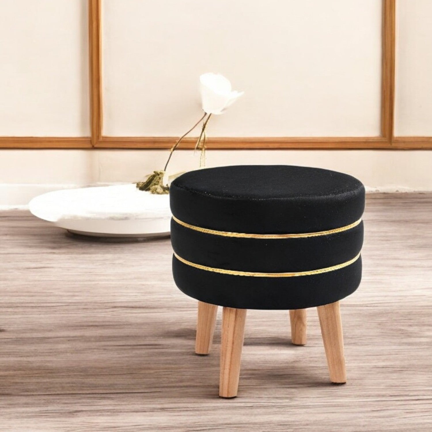 Ava Velvet Ottoman Stool