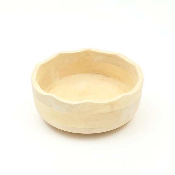 Soraya Decorative Wooden Bowl for Serving |Colour- Bleach (Small)