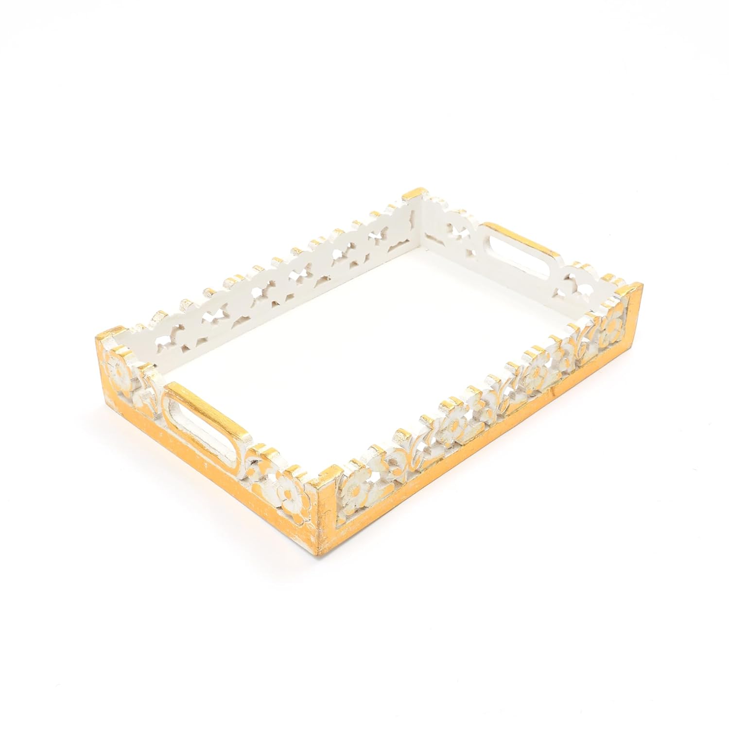 Jolly Carved Wooden Serving Tray
