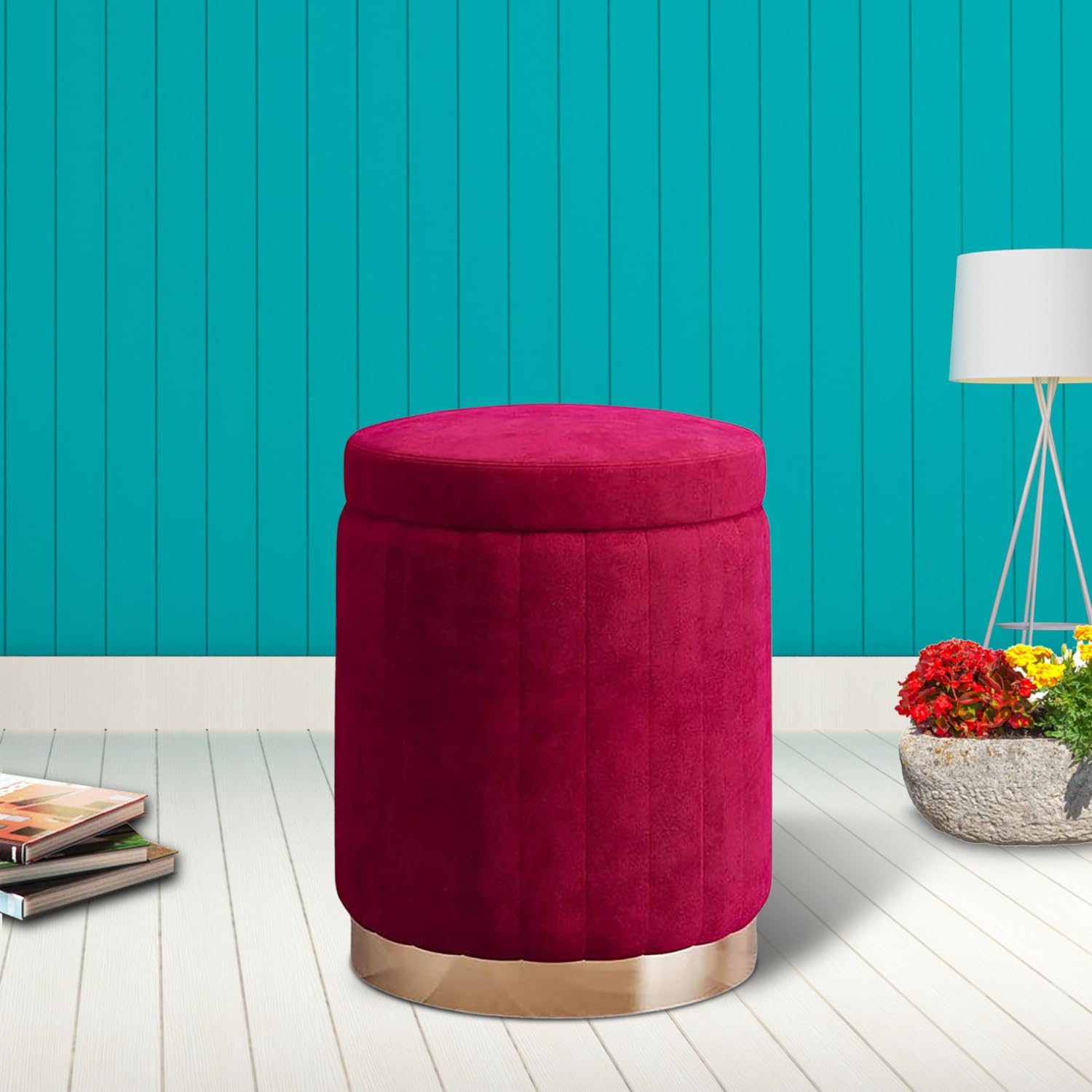 Aria Cozy Velvet Ottoman