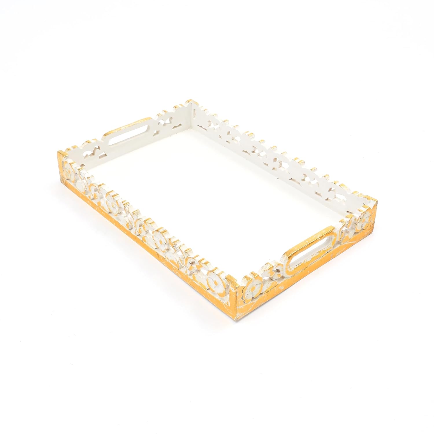 Jolly Carved Wooden Serving Tray