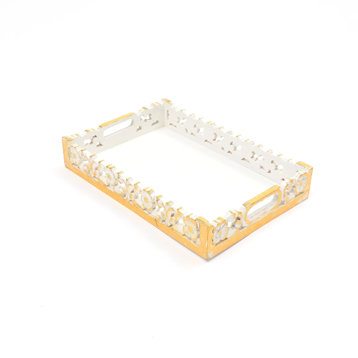 Jolly Carved Wooden Serving Tray