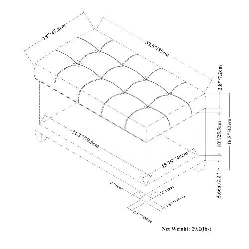 Nailhead Ottoman Bench