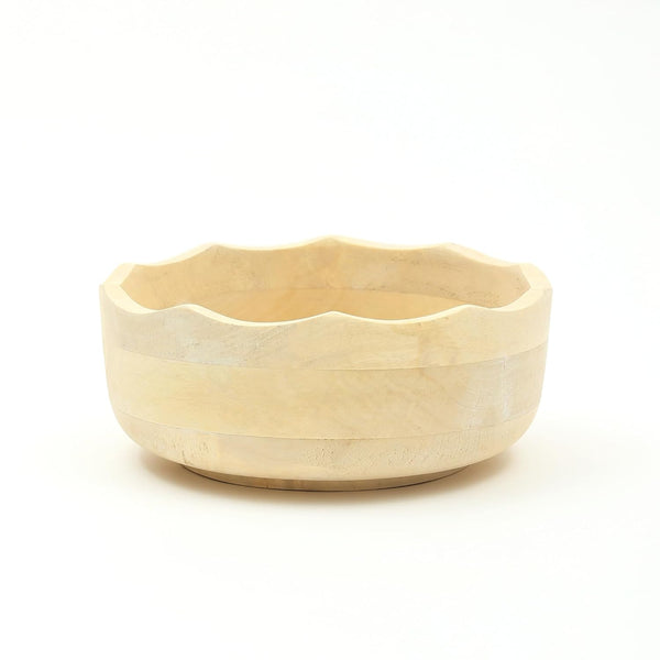 Soraya Decorative Wooden Bowl for Serving| Colour- Bleach (Medium)