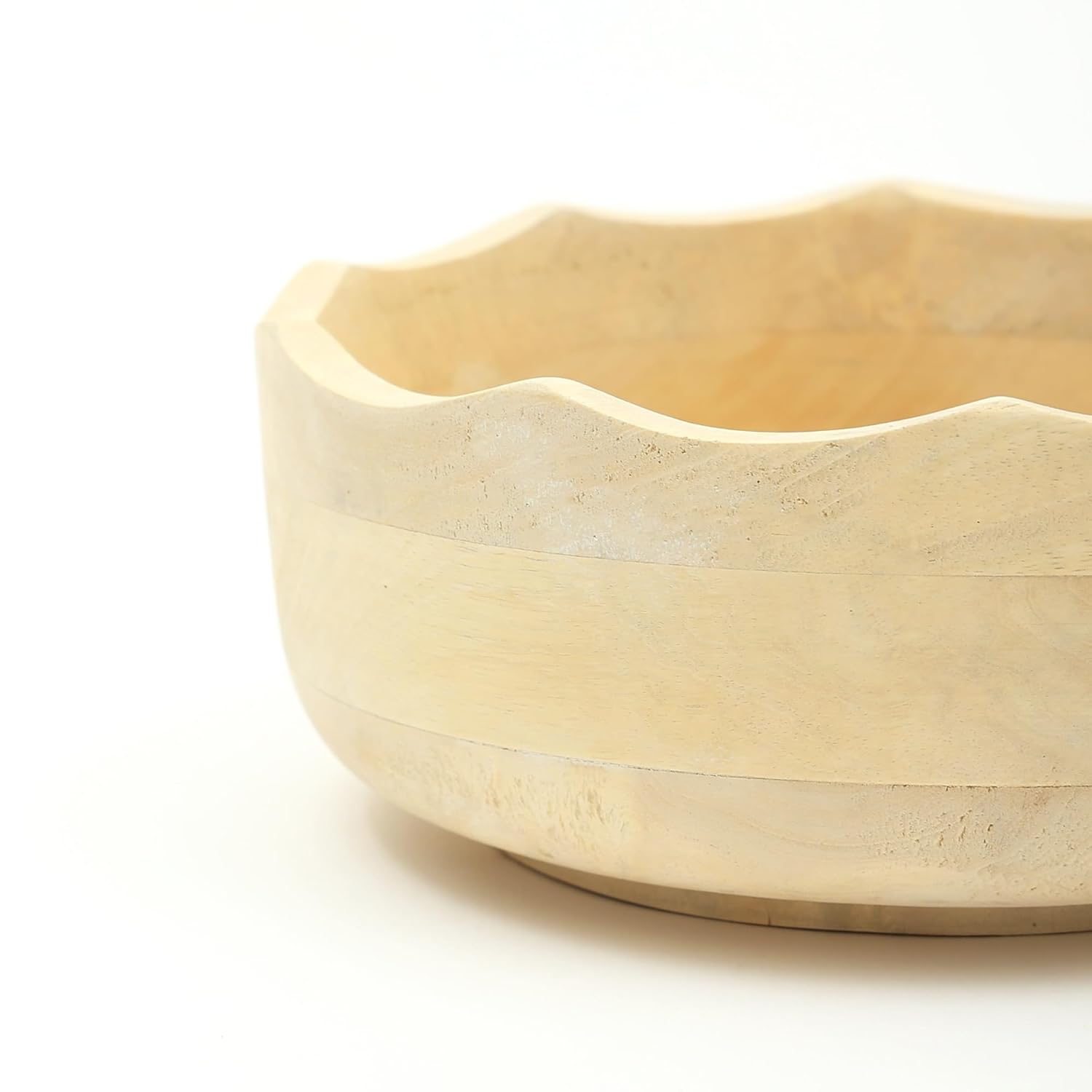 Soraya Decorative Wooden Bowl for Serving |Colour- Bleach (Small)