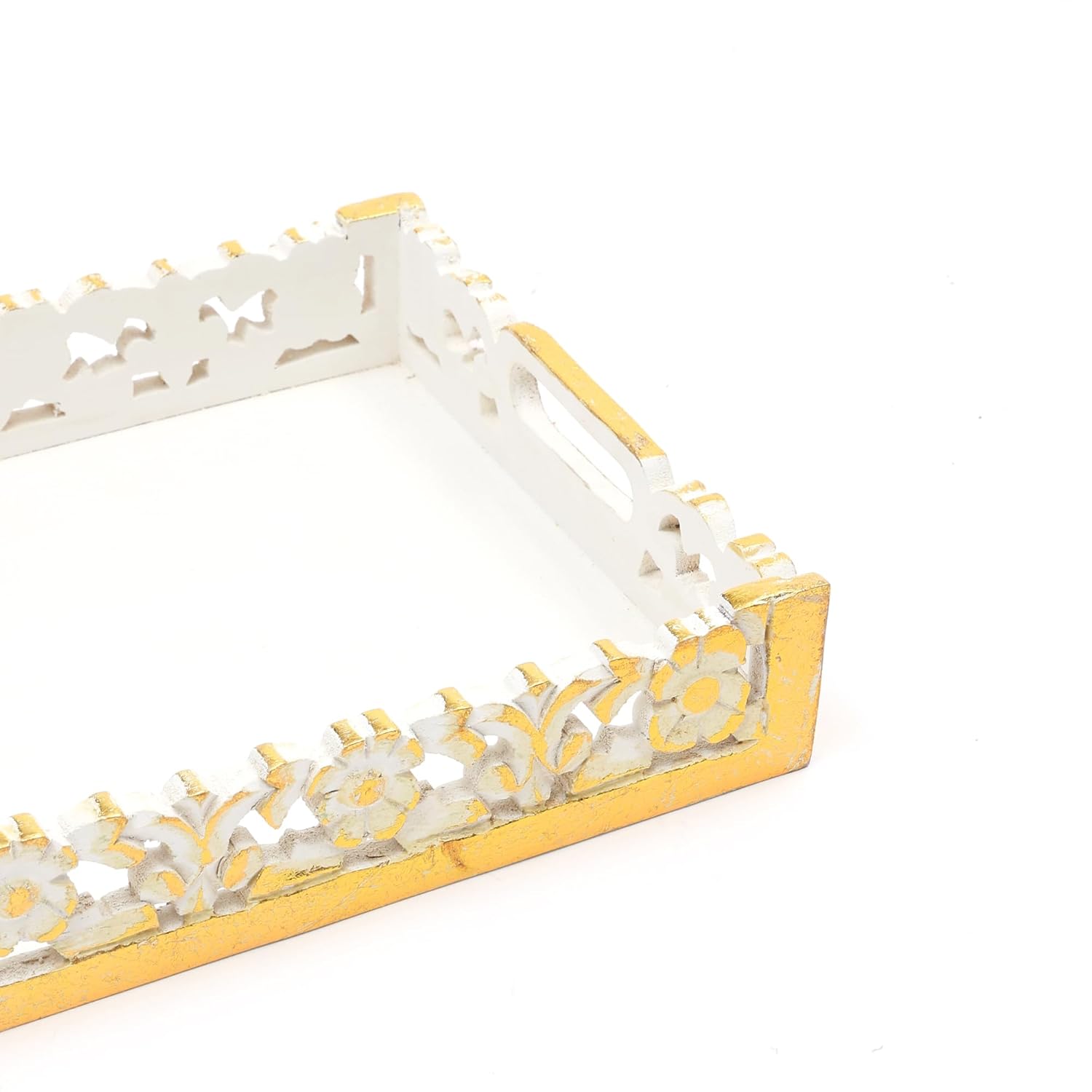 Jolly Carved Wooden Serving Tray