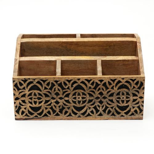 Hand Carved Table Magazine Stand