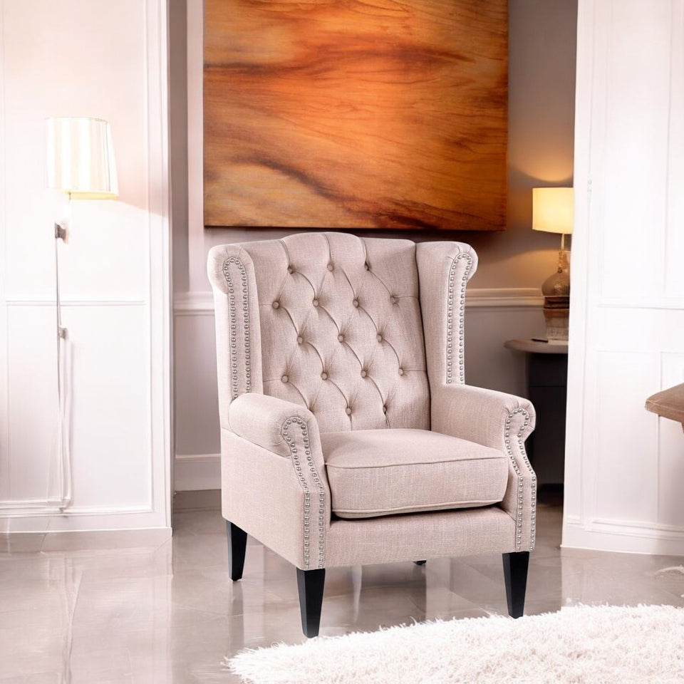 high back wing chair