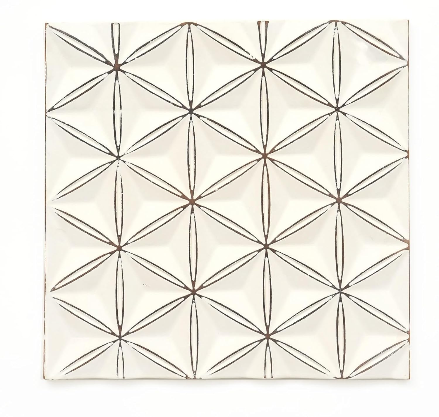 Zion Diamond Flower Carved Wall Panel