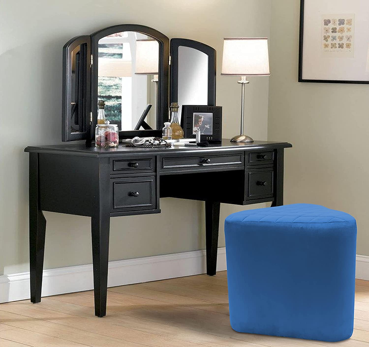 Kevin Velvet Ottoman