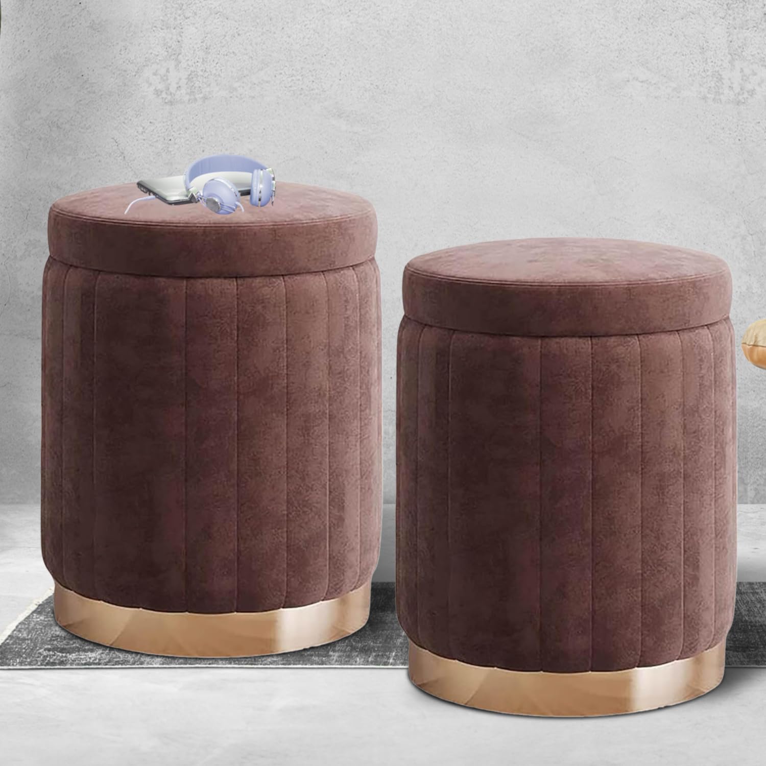 Aria Cozy Velvet Ottoman