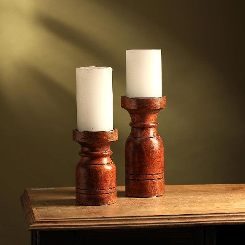 Nyla Brown Candle Holders