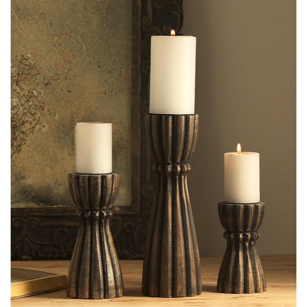 Blanca Candle Holders (Charcoal Black)