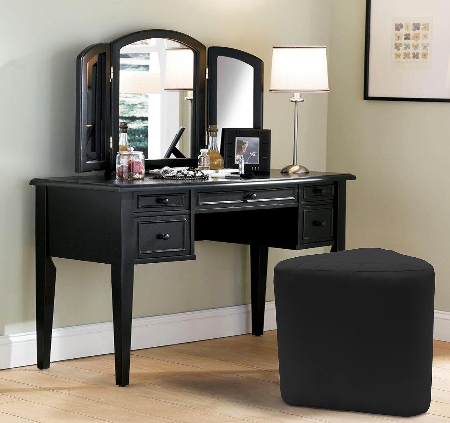 Kevin Velvet Ottoman