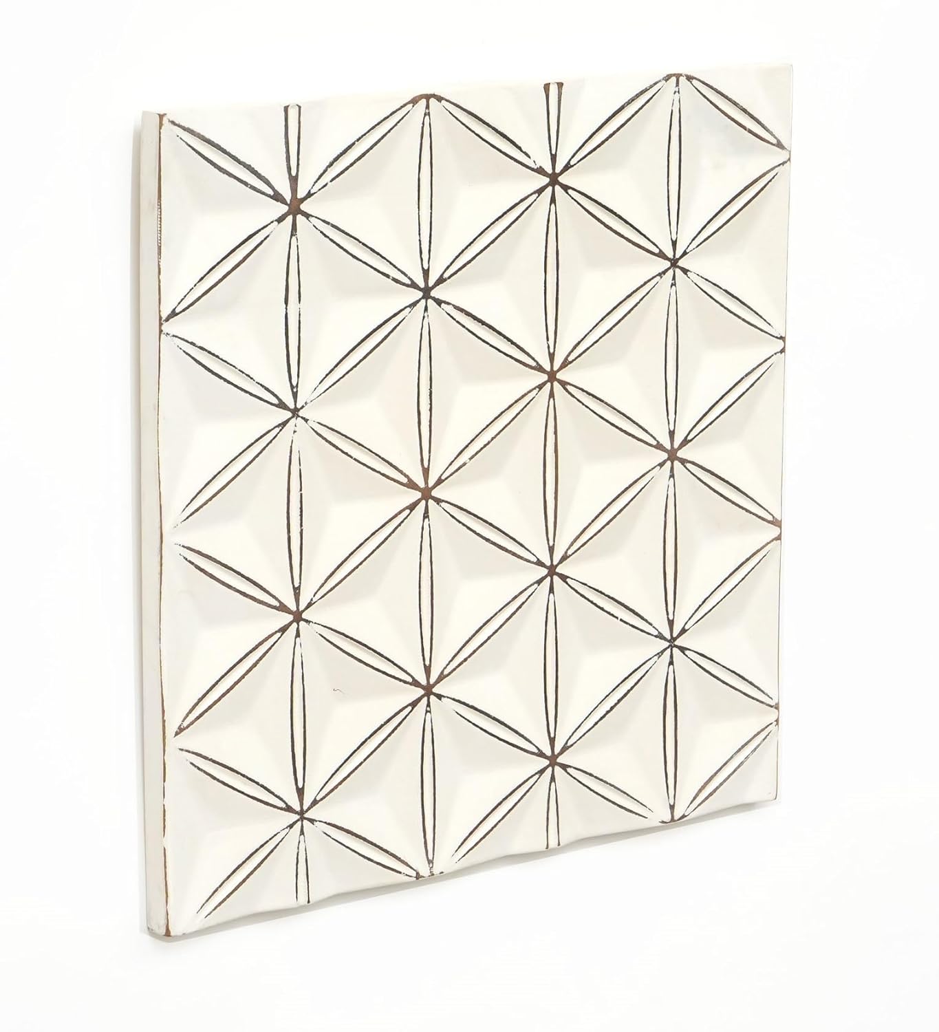 Zion Diamond Flower Carved Wall Panel