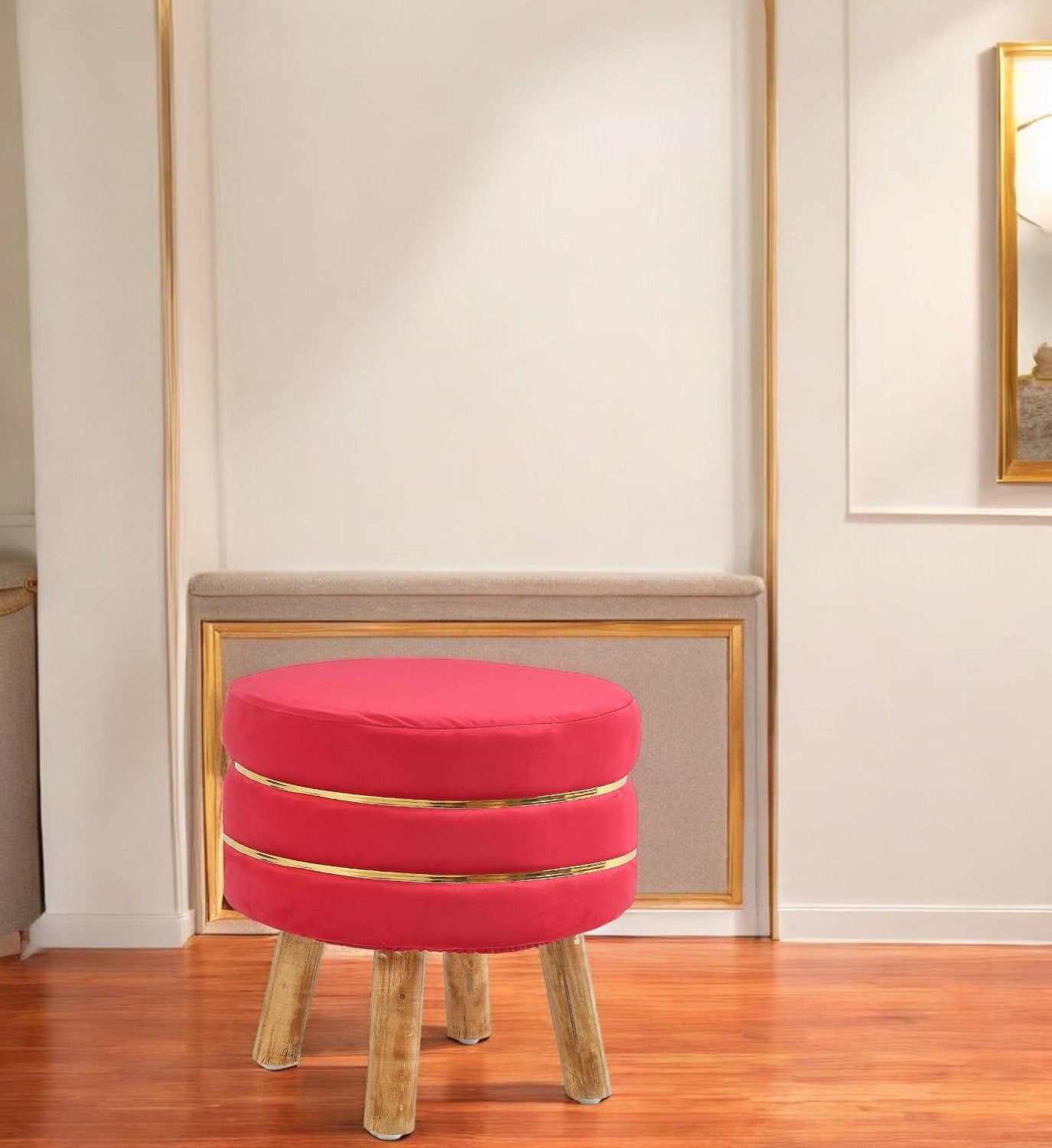 Ava Velvet Ottoman Stool