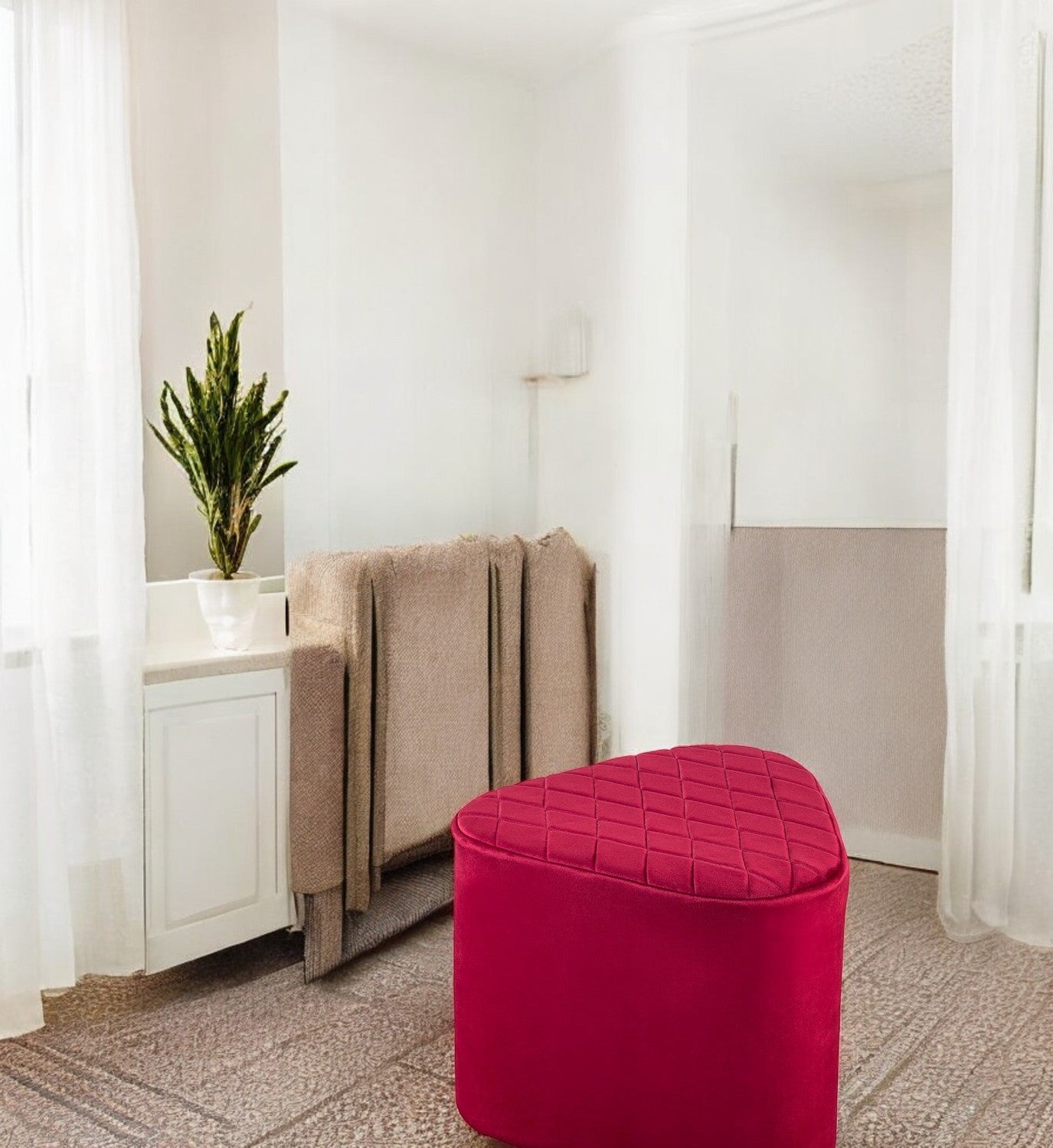 Kevin Velvet Ottoman