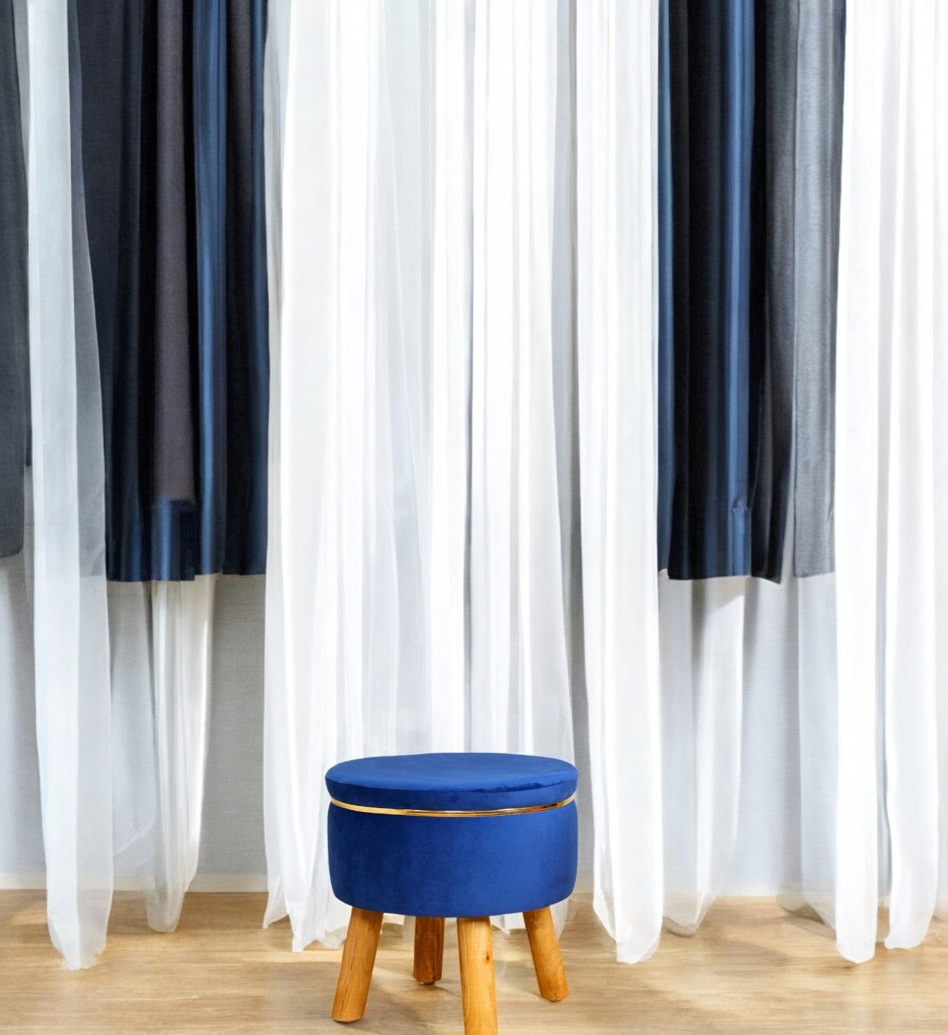 Eliana Plush Velvet Ottoman