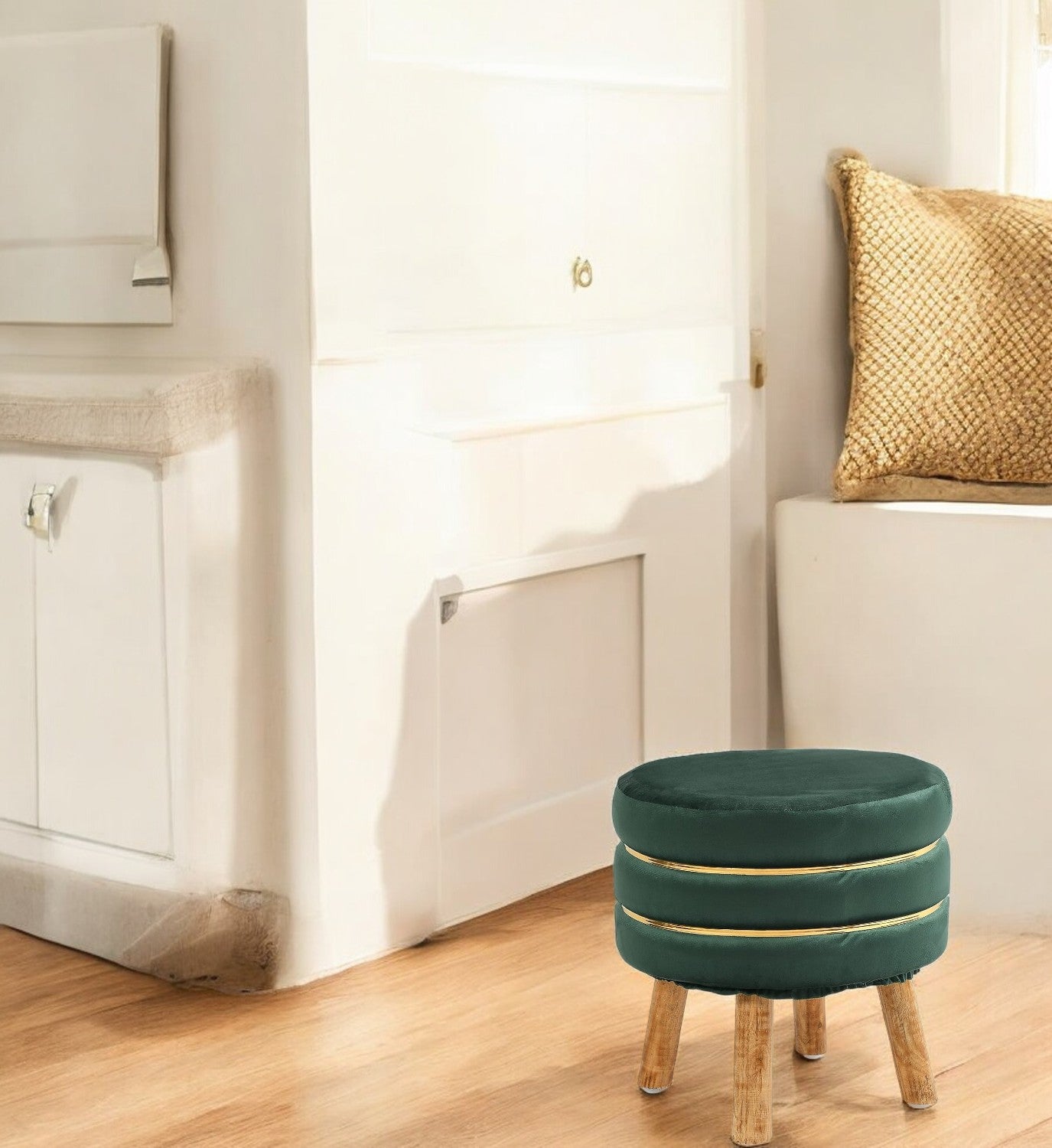Ava Velvet Ottoman Stool