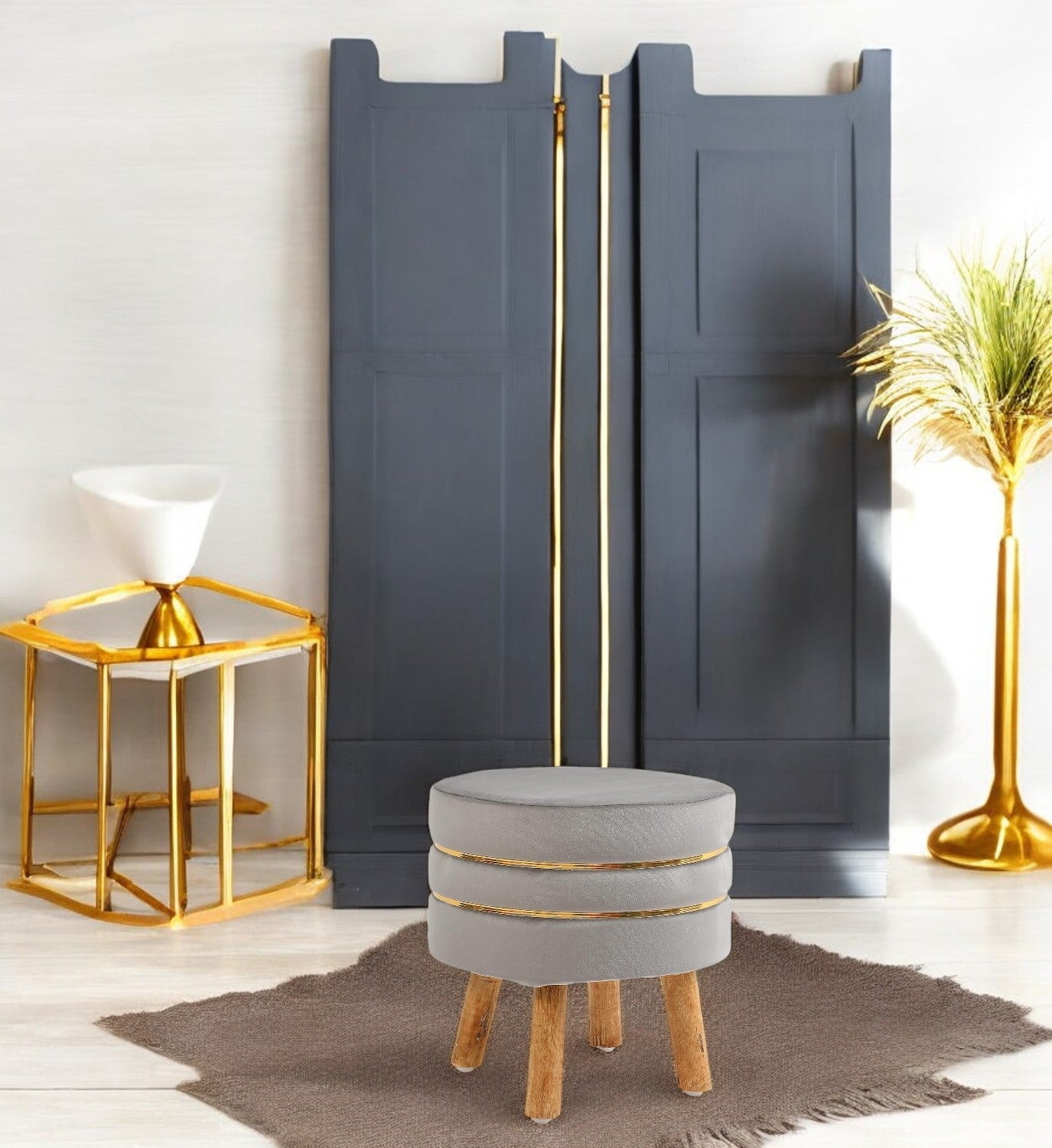 Ava Velvet Ottoman Stool