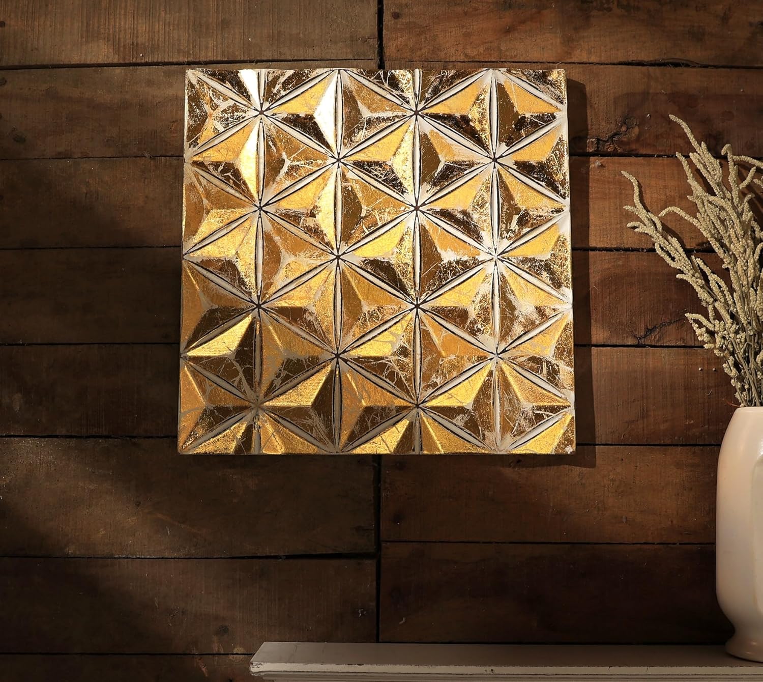 Zion Diamond Flower Carved Wall Panel