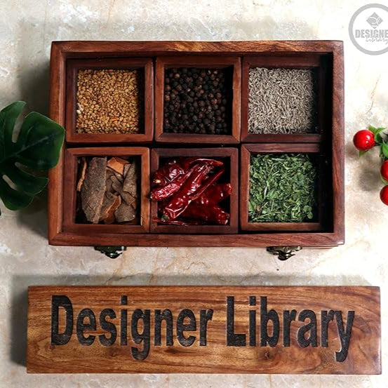 Marie Masala Box with Spoon|(6 Big Container)