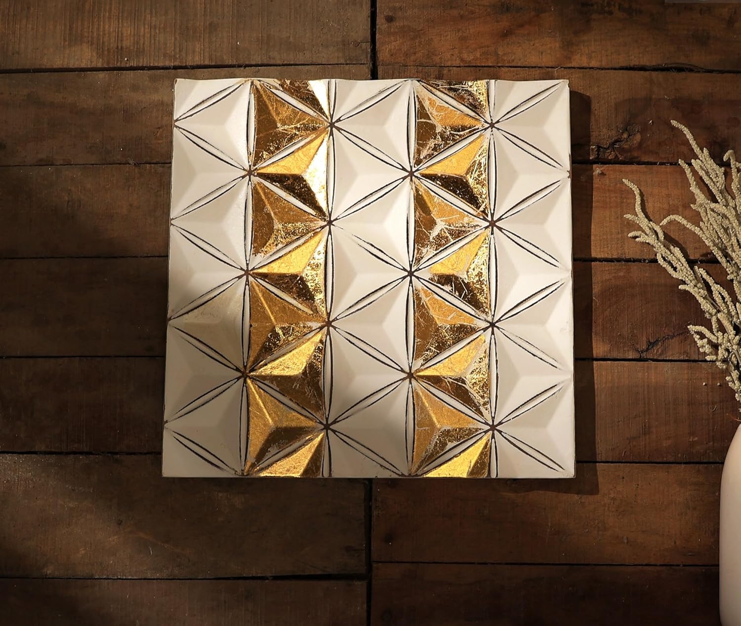 Zion Diamond Flower Carved Wall Panel