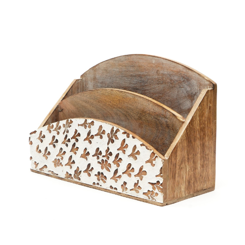 Hand Carved Table Magazine Stand