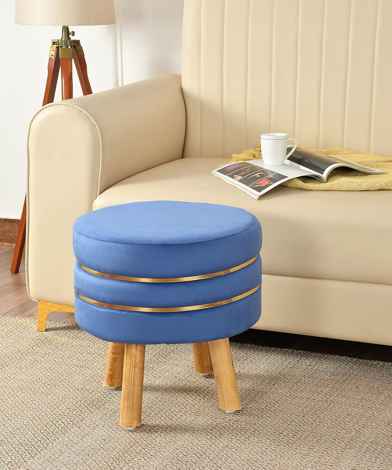 Ava Velvet Ottoman Stool