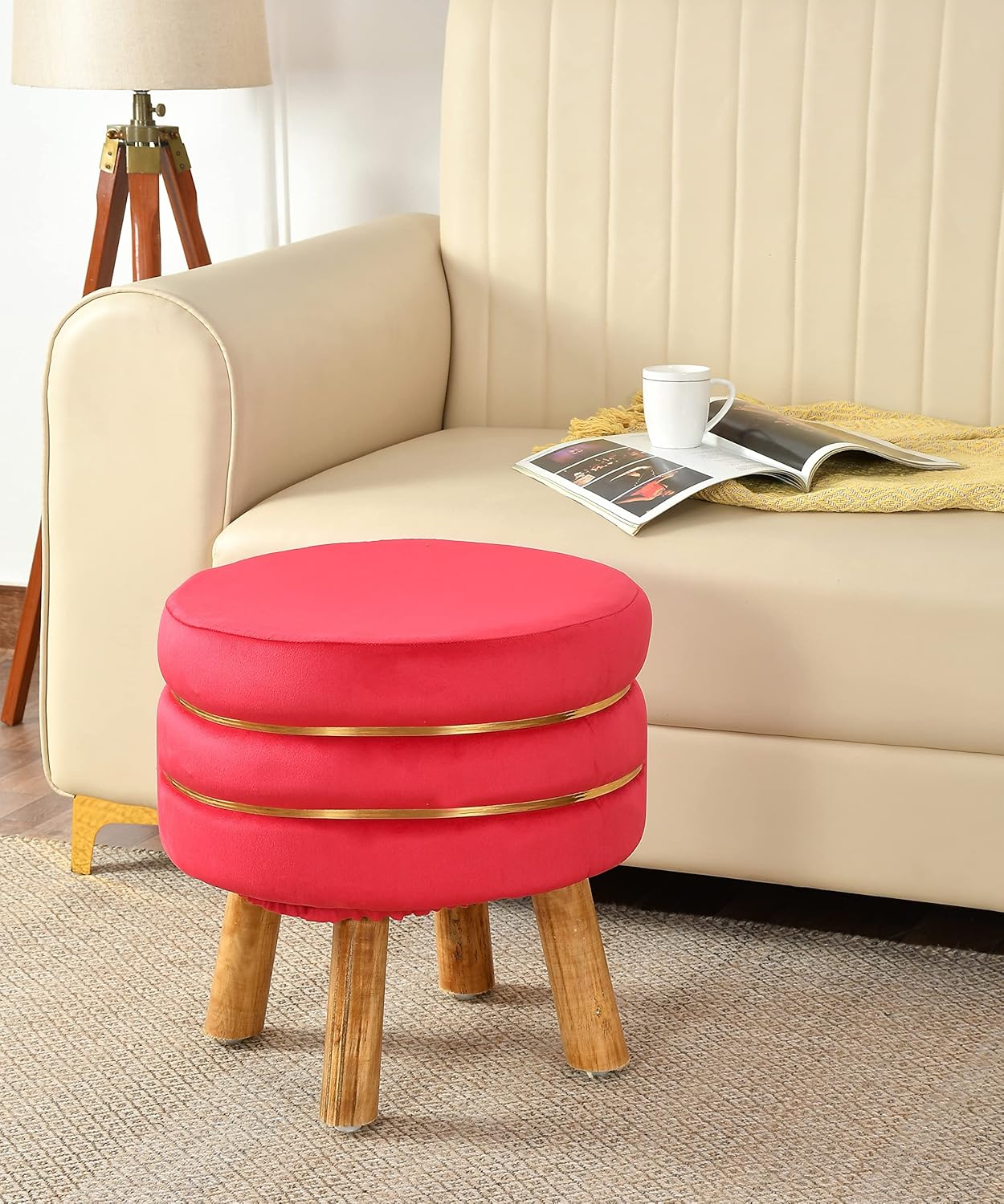 Ava Velvet Ottoman Stool