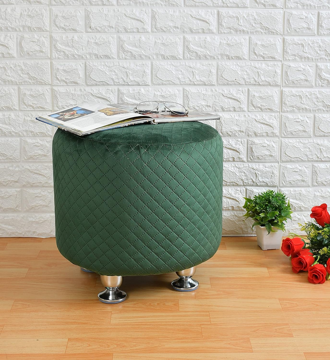 Ryan Plush Round Ottoman