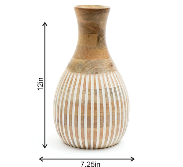 Aqdas Handmade Wooden Flower Vase