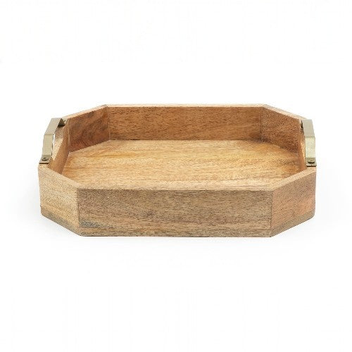 Octane Handmade Wooden Serving Trays with Iron Handles