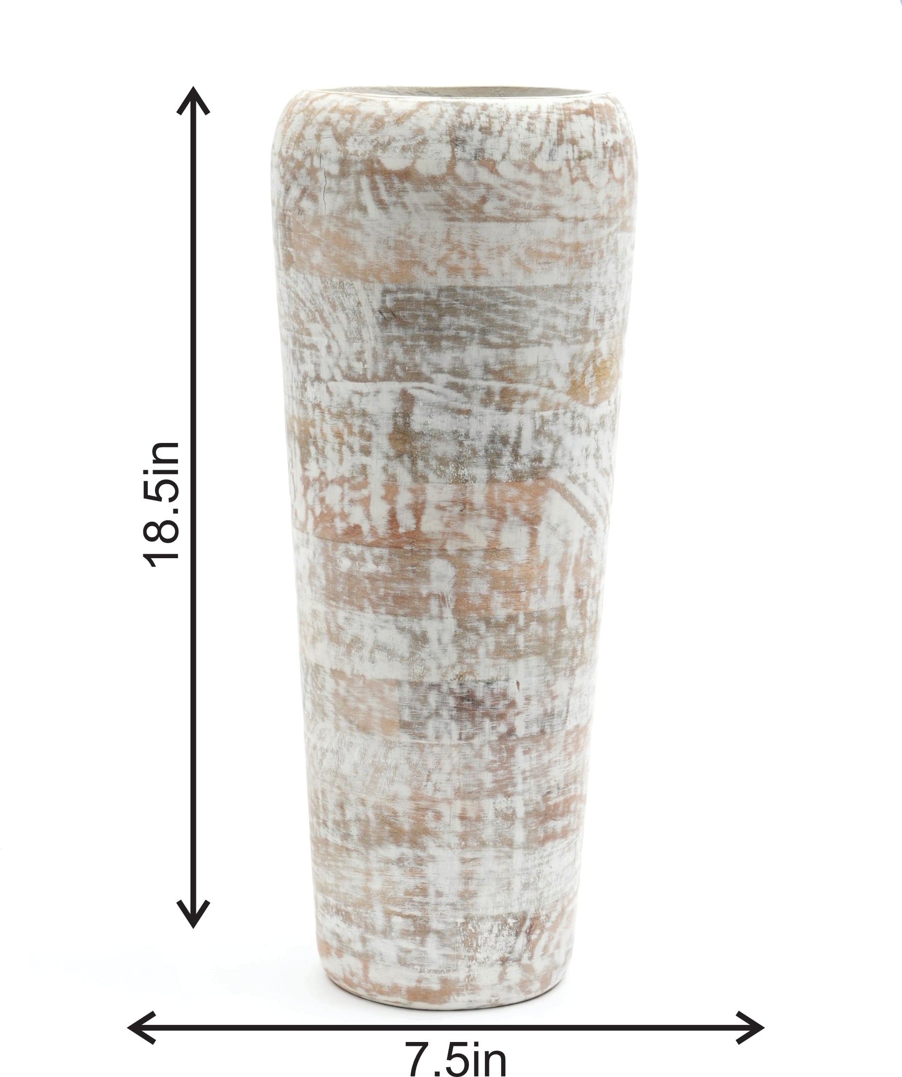Ivory Handmade Wooden Flower Vase
