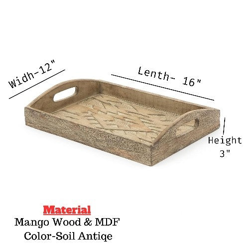 Tribal Carved Decorative Serving Tray
