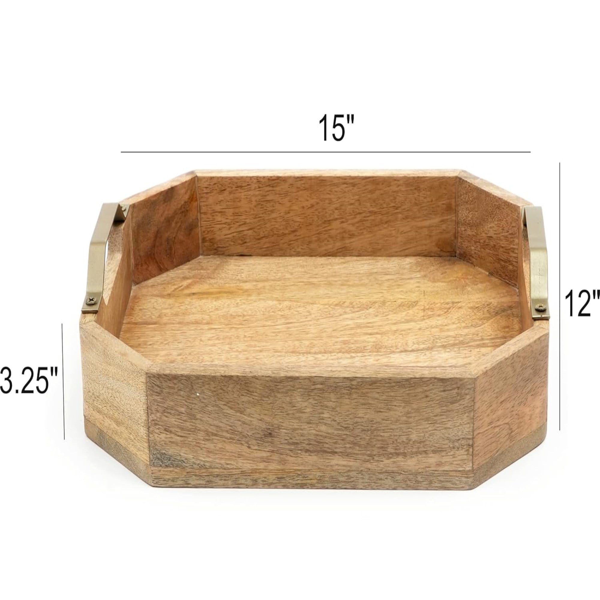 Octane Handmade Wooden Serving Trays with Iron Handles