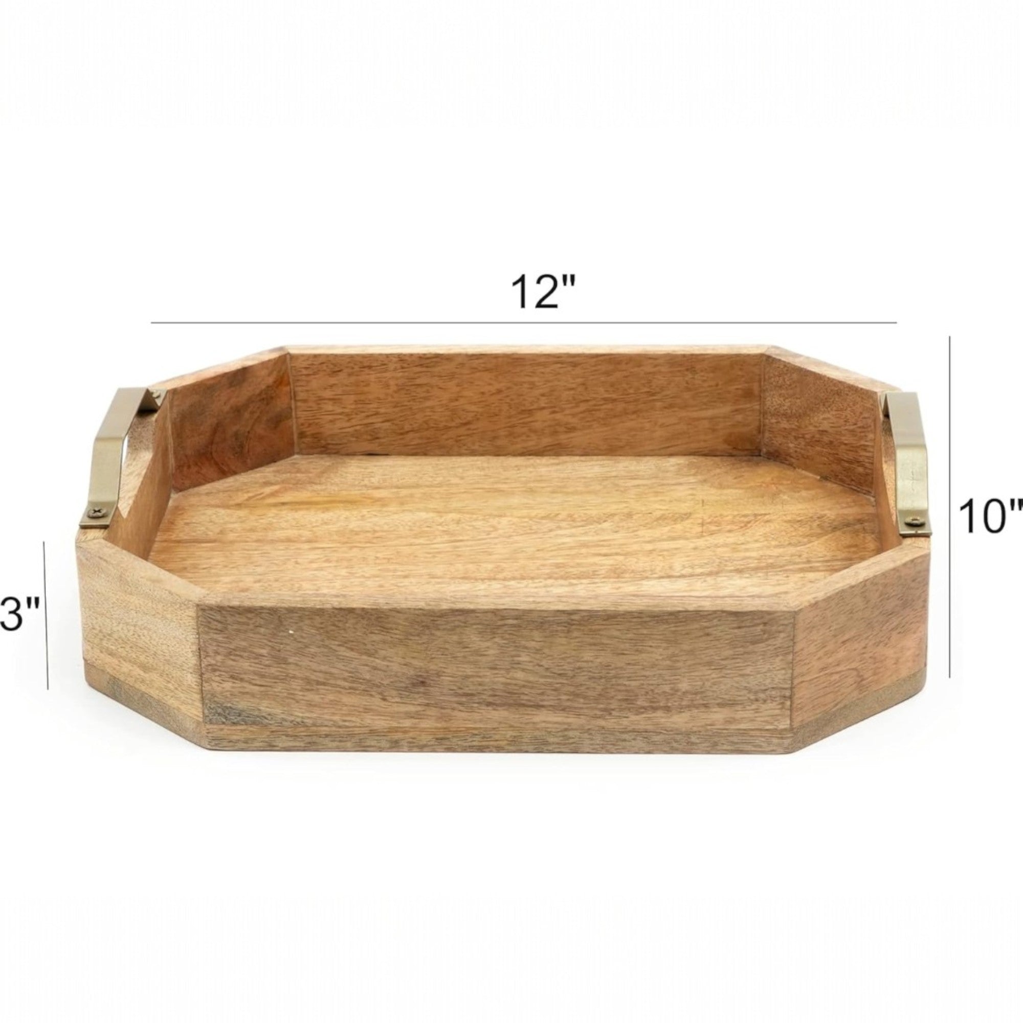 Octane Handmade Wooden Serving Trays with Iron Handles
